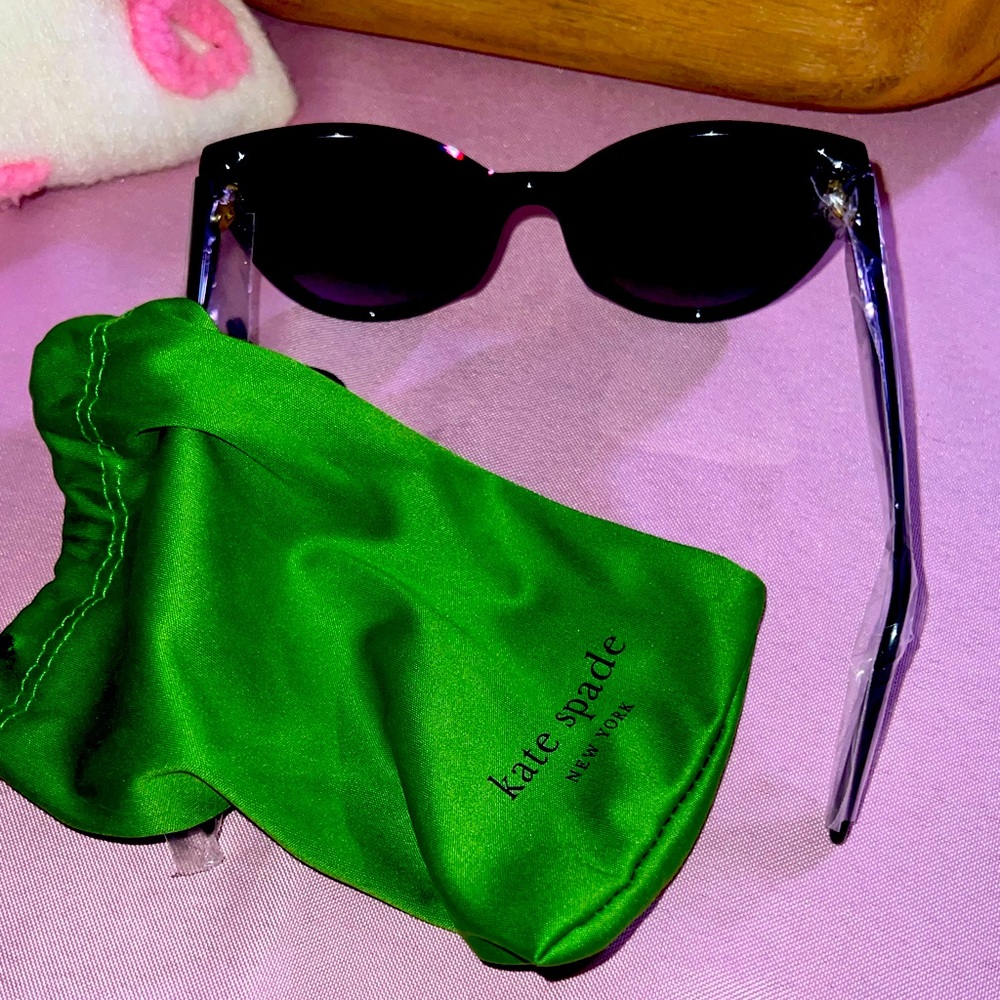 kate spade Black Frame Sunglasses with Clear Arms